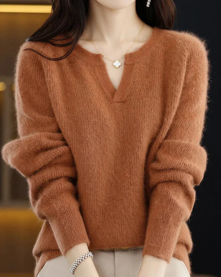 Womens Knit Pullover | V Neck Seasonal Top