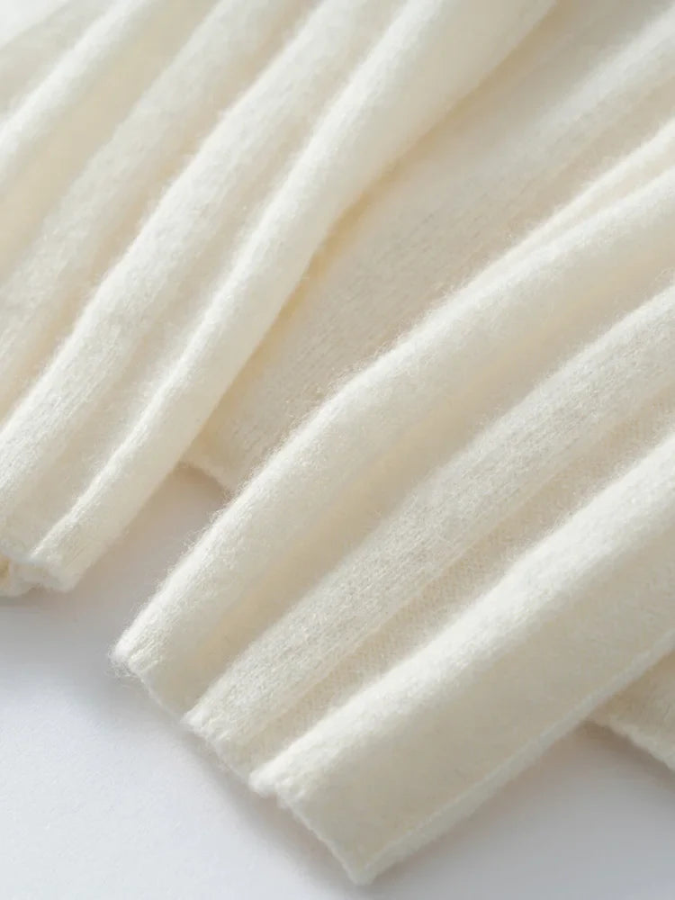 Womens Ribbed Sweater | Shoulder Button Knit Top