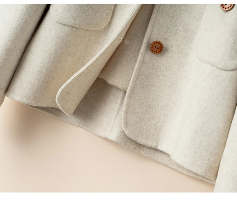 Womens Button Front Coat | Round Neck Winter Style