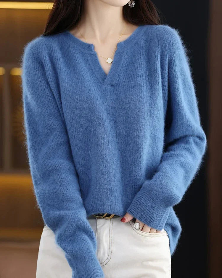 Womens Knit Pullover | V Neck Seasonal Top