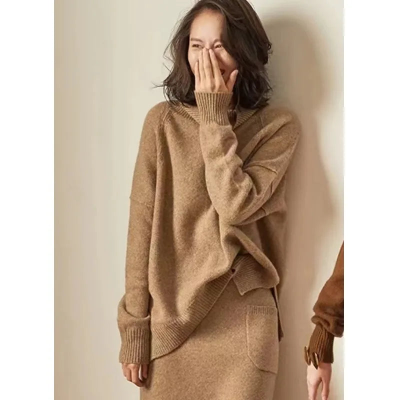 Womens Oversized Turtleneck | Relaxed Winter Knit