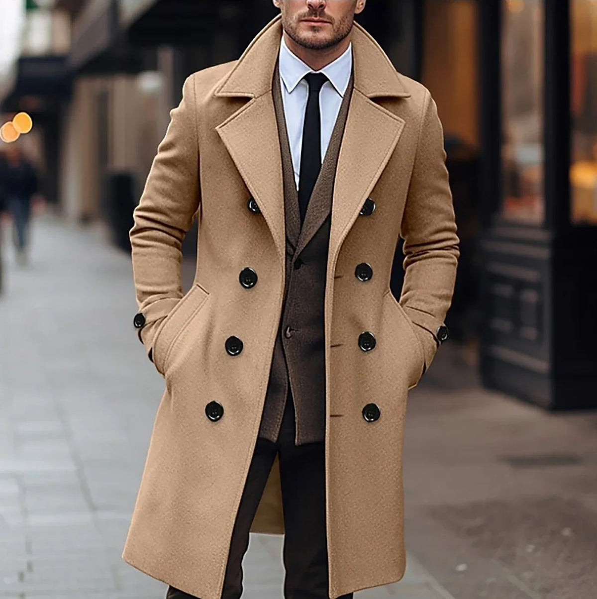 Mens Double Breasted Winter Coat | Formal Season Style