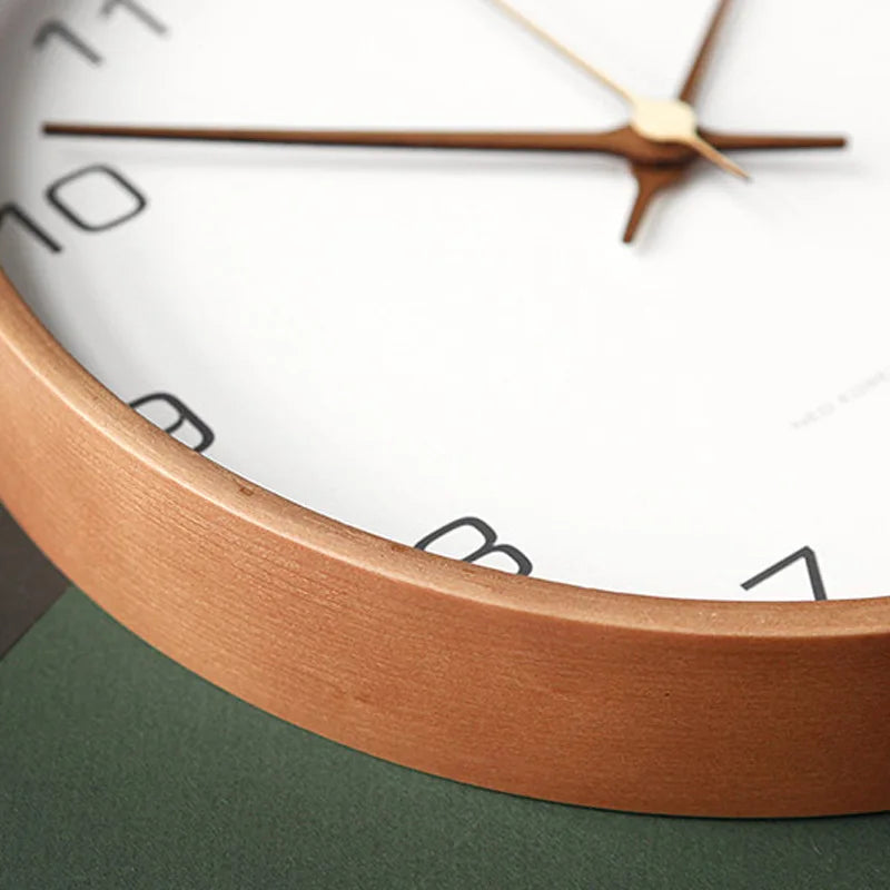 Wanduhr im skandinavischen Stil, geräuschlos, Quarz, rund