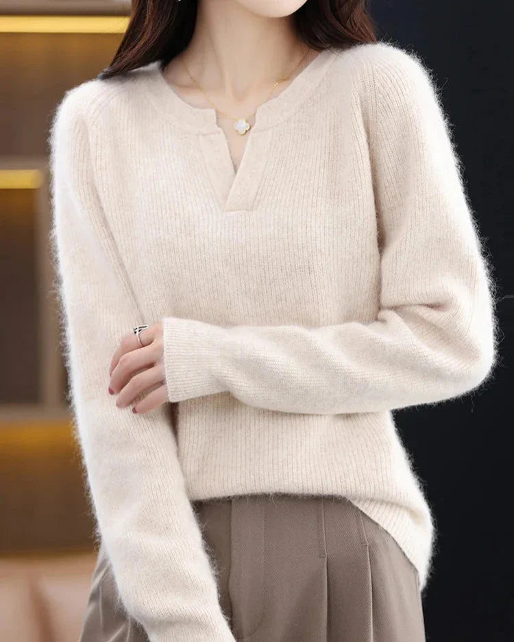 Womens Knit Pullover | V Neck Seasonal Top