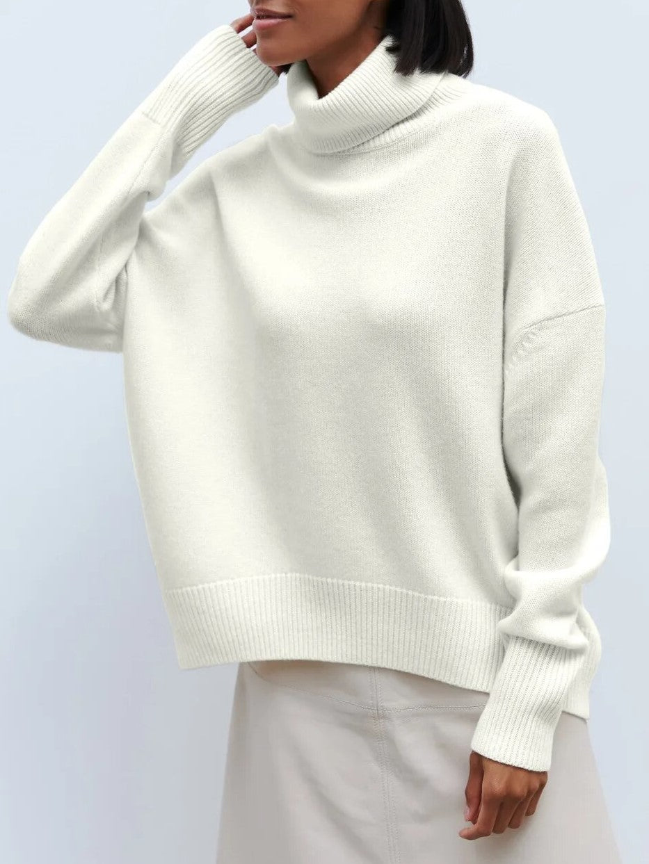 Womens Turtleneck Knit | Oversized Long Sleeve Top