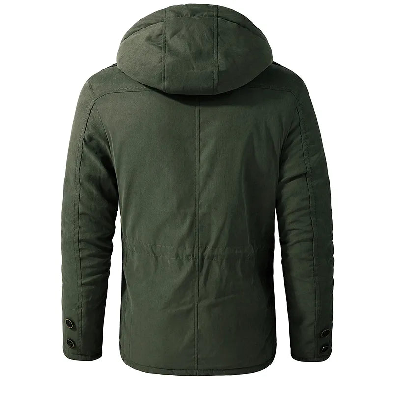 Mens Hooded Winter Jacket With Plush Style Lining | Cold Season Design