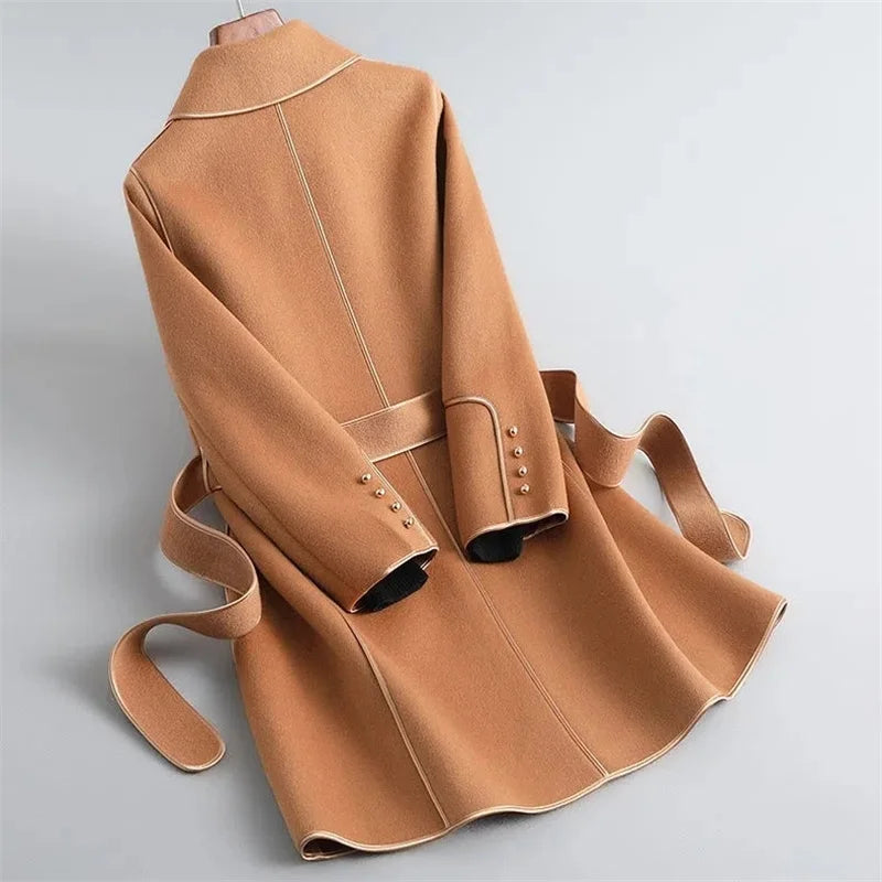 Womens Long Belted Coat | Defined Outline