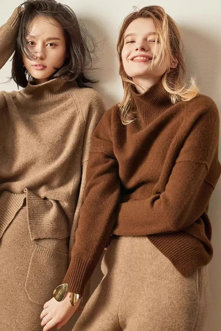 Womens Oversized Turtleneck | Relaxed Winter Knit