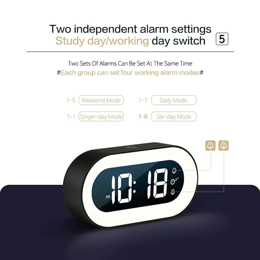 Digital Sunrise Alarm Clock with Night Light & Natural Sounds