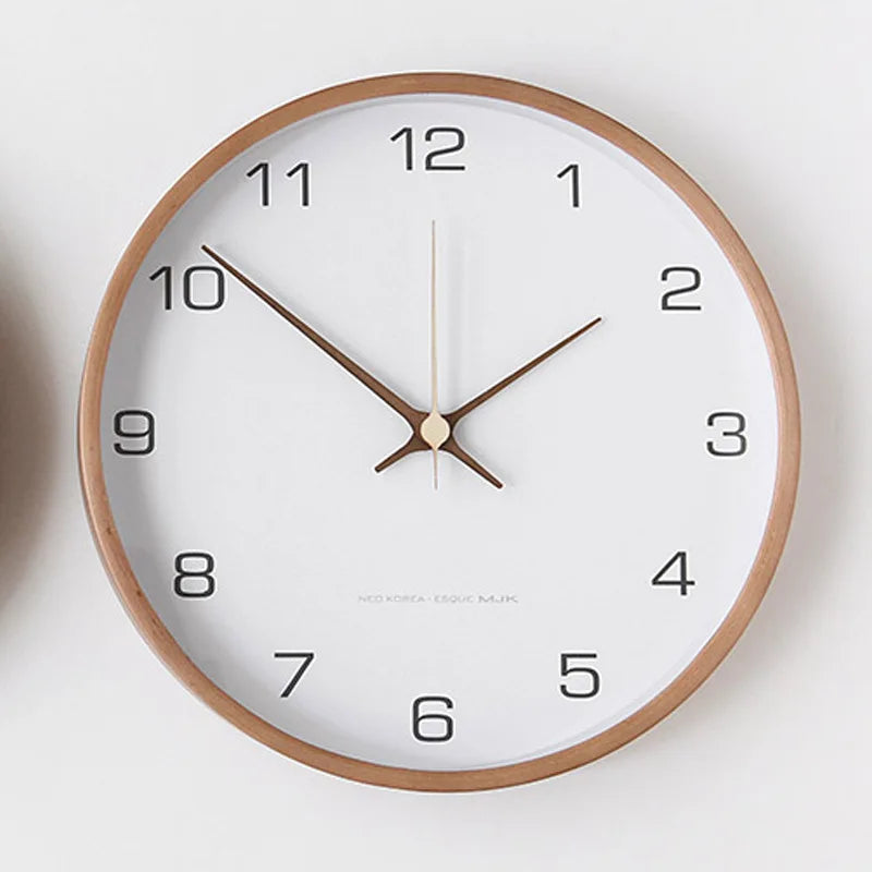 Wanduhr im skandinavischen Stil, geräuschlos, Quarz, rund