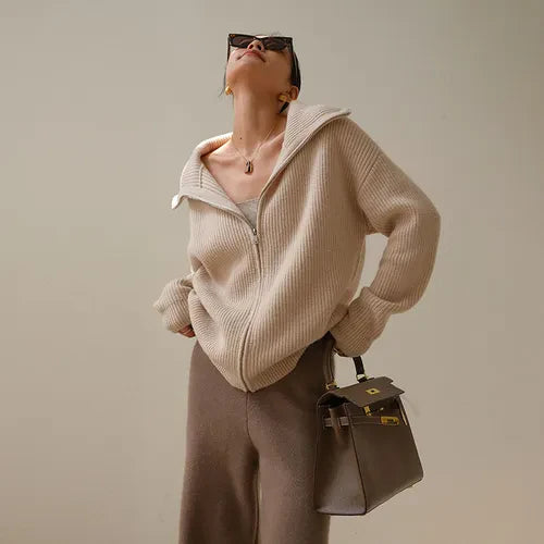 Womens Half Zip Collar Pullover | Wide Top