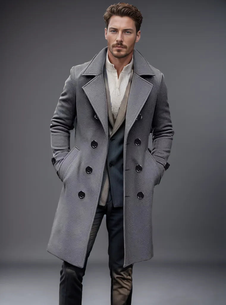 Mens Double Breasted Winter Coat | Formal Season Style
