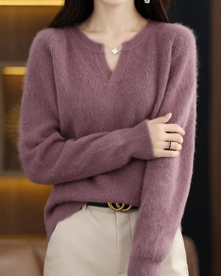 Womens Knit Pullover | V Neck Seasonal Top