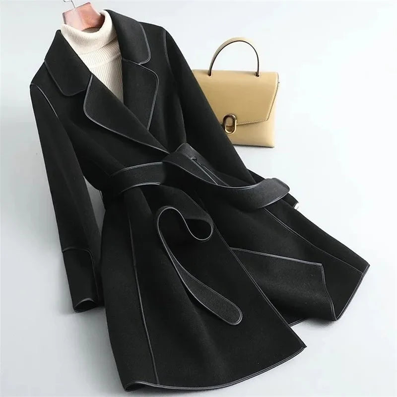 Womens Long Belted Coat | Defined Outline