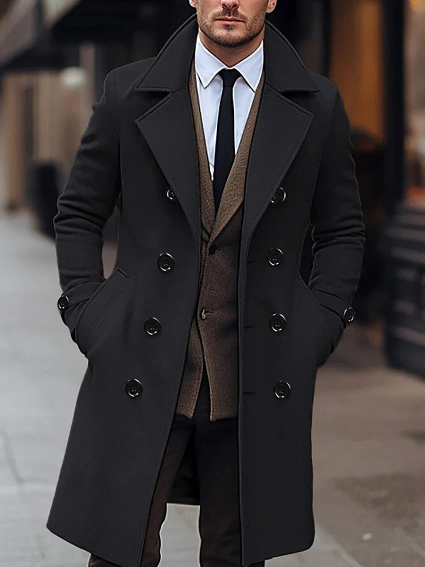 Mens Double Breasted Winter Coat | Formal Season Style