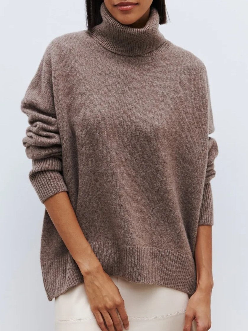 Womens Turtleneck Knit | Oversized Long Sleeve Top