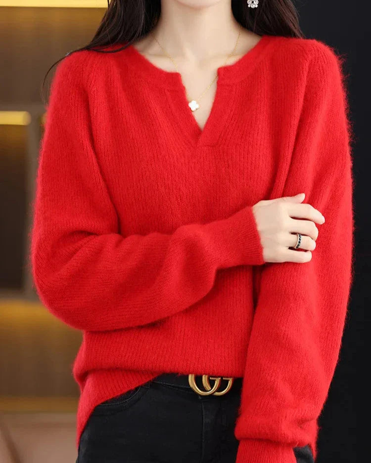 Womens Knit Pullover | V Neck Seasonal Top