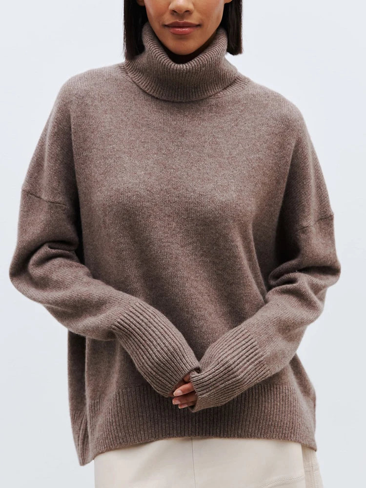 Womens Turtleneck Knit | Oversized Long Sleeve Top