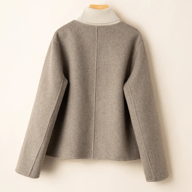Womens Button Front Coat | Round Neck Winter Style