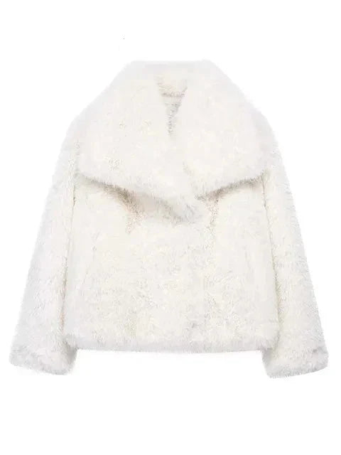 Womens Fluffy Short Coat | Oversized Fit