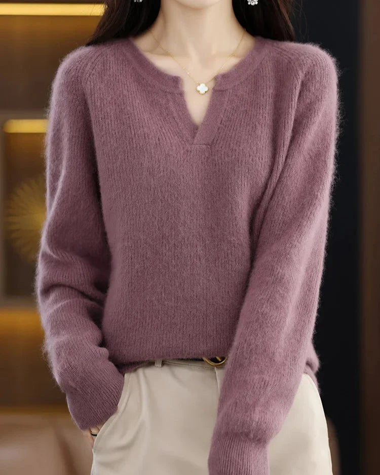 Womens Knit Pullover | V Neck Seasonal Top