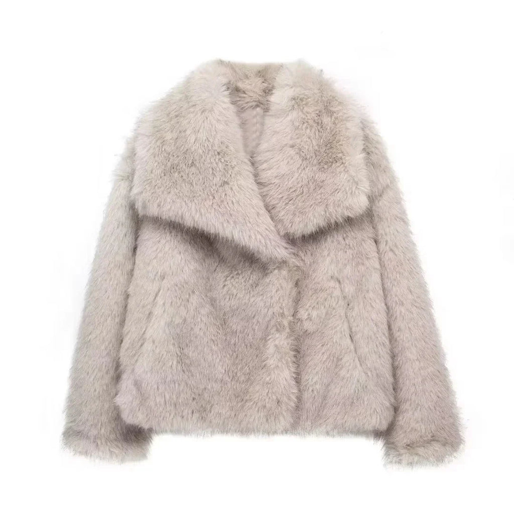 Womens Fluffy Short Coat | Oversized Fit