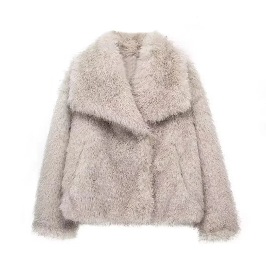 Womens Fluffy Short Coat | Oversized Fit