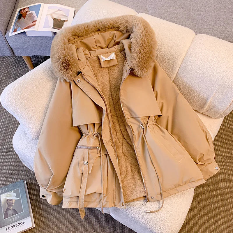 Womens Hooded Winter Coat With Plush Trim | Winter Design