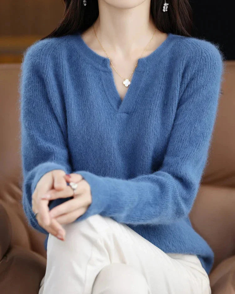 Womens Knit Pullover | V Neck Seasonal Top