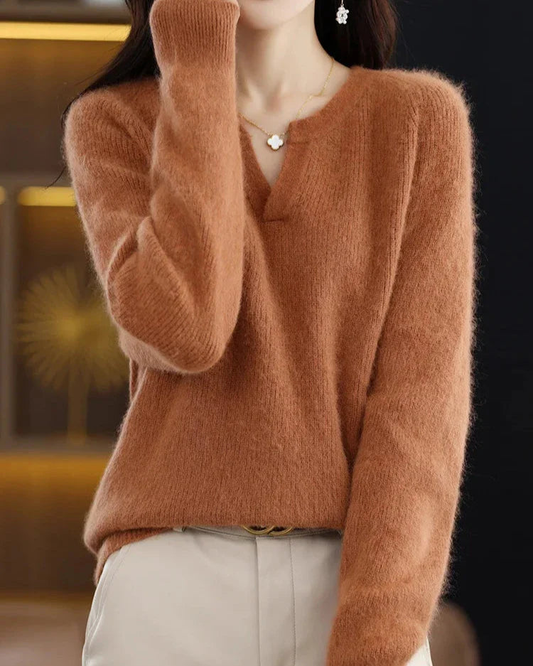 Womens Knit Pullover | V Neck Seasonal Top