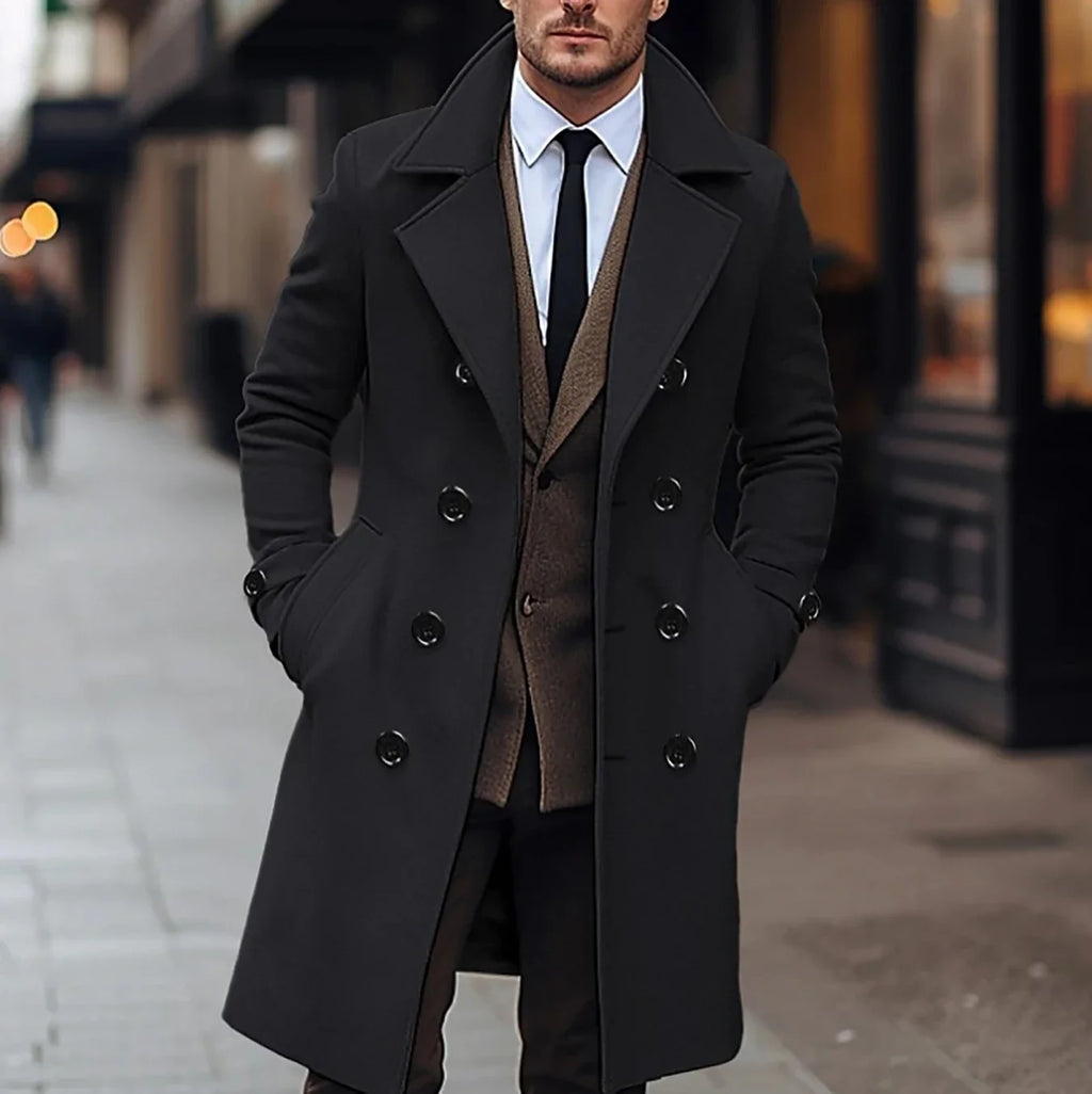 Mens Double Breasted Winter Coat | Formal Season Style