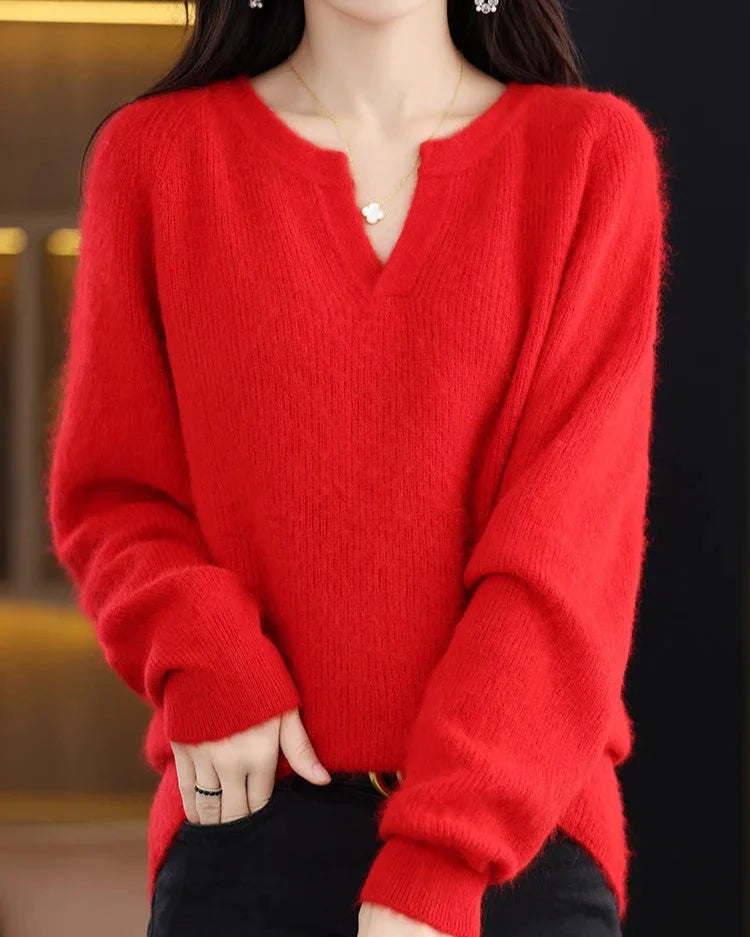 Womens Knit Pullover | V Neck Seasonal Top