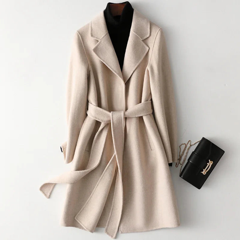 Womens Belted Coat | Midi Length Winter Style