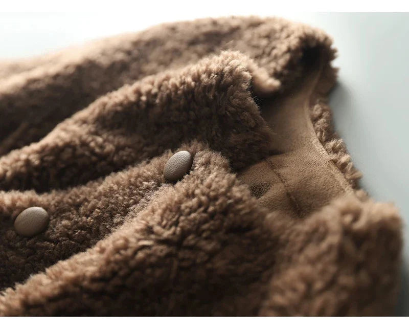 Womens Winter Coat | Textured Button Front Style