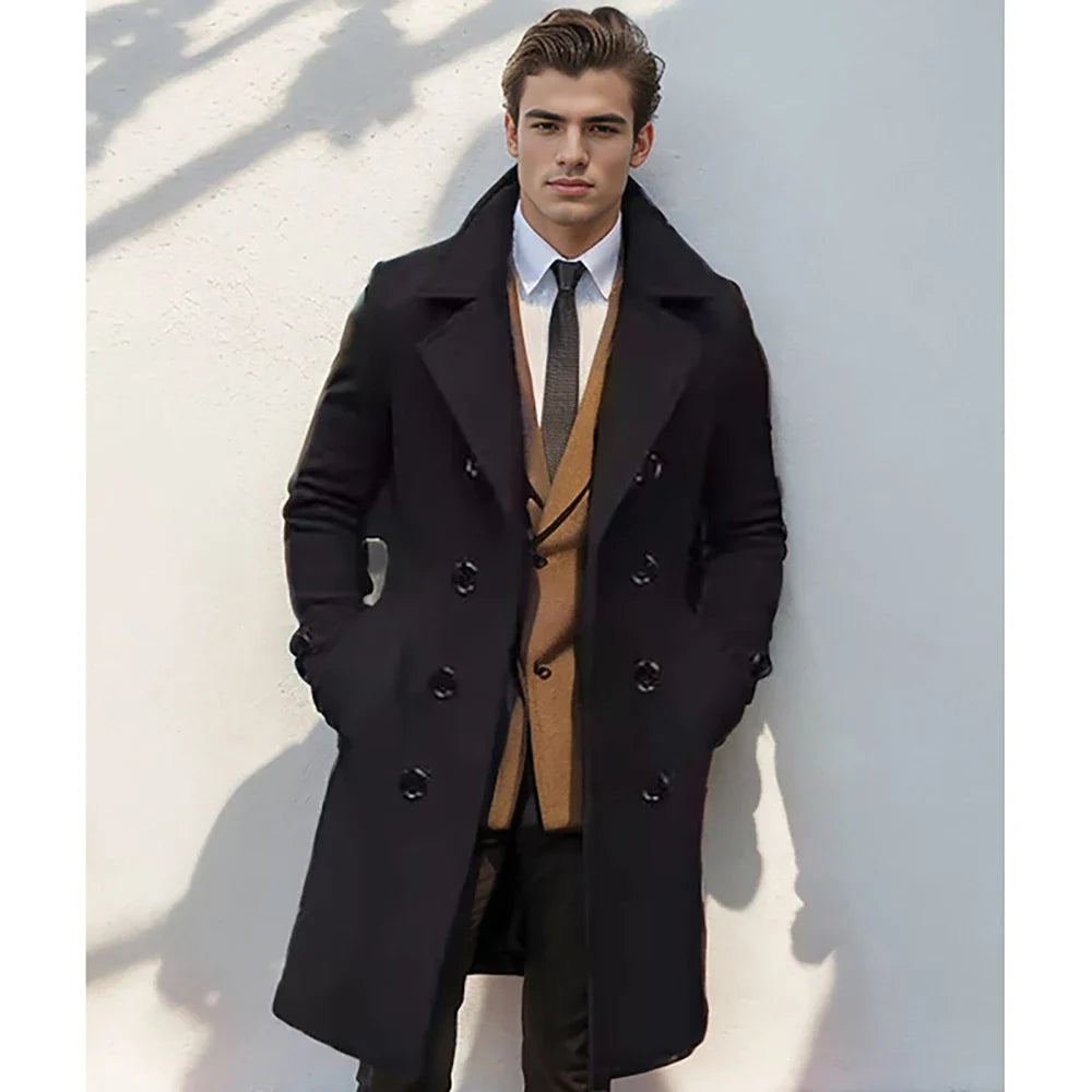 Mens Double Breasted Winter Coat | Formal Season Style