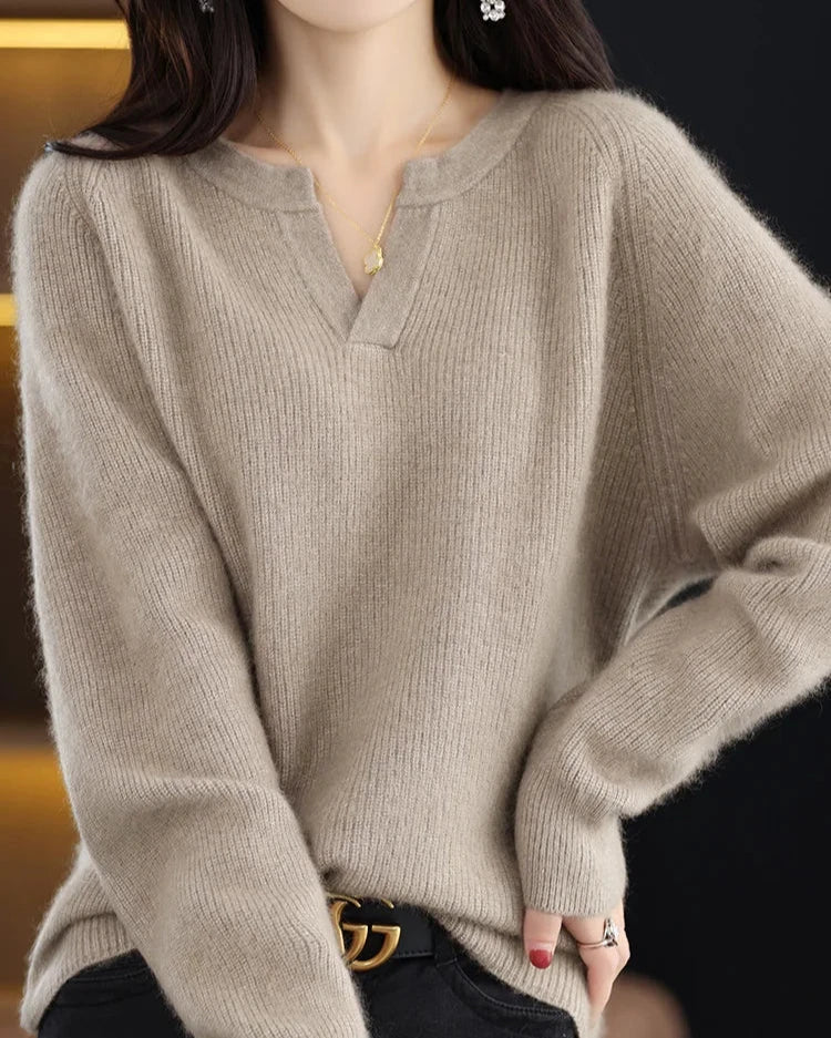 Womens Knit Pullover | V Neck Seasonal Top