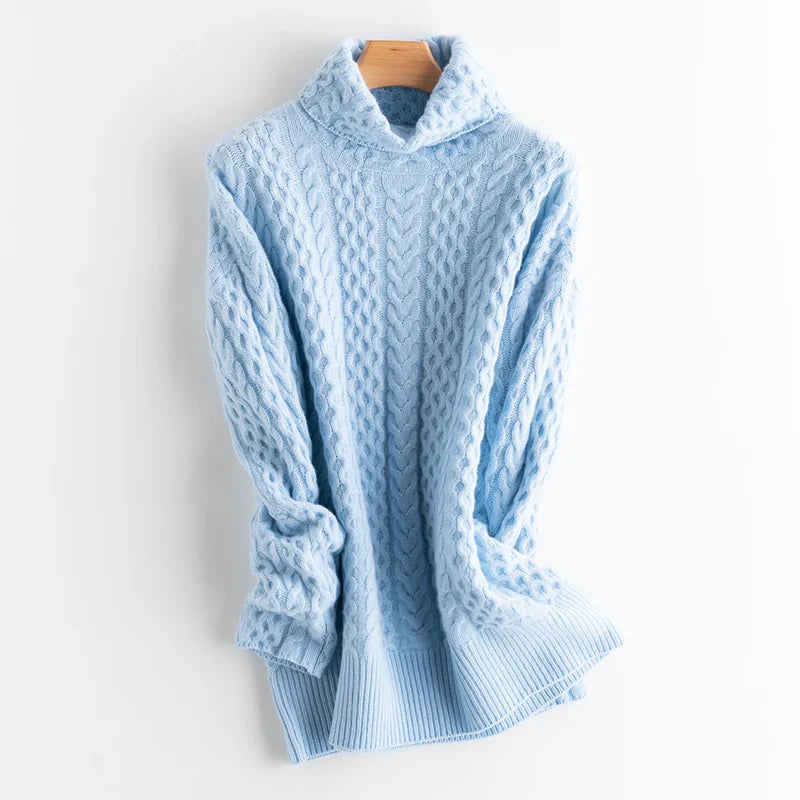 Womens Knit Turtleneck | Relaxed Long Sleeve Top