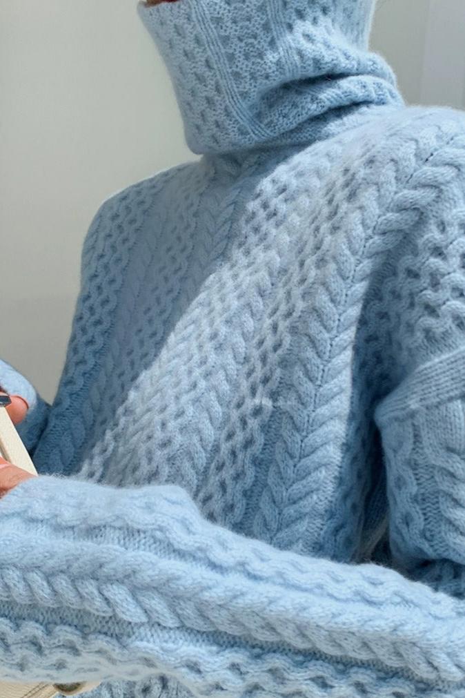 Womens Knit Turtleneck | Relaxed Long Sleeve Top