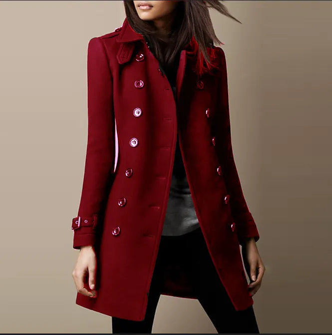 Women’s Tailored Double-Breasted Trench Coat | Mid-Thigh Length