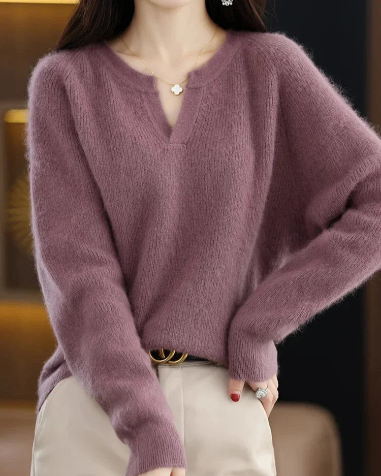 Womens Knit Pullover | V Neck Seasonal Top