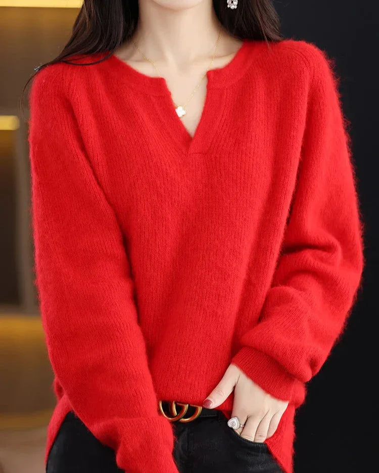 Womens Knit Pullover | V Neck Seasonal Top