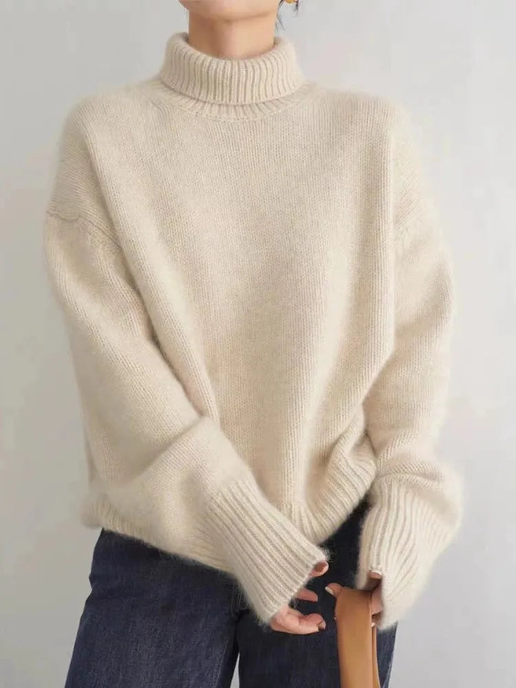 Womens High Neck Winter Sweater | Relaxed Fit