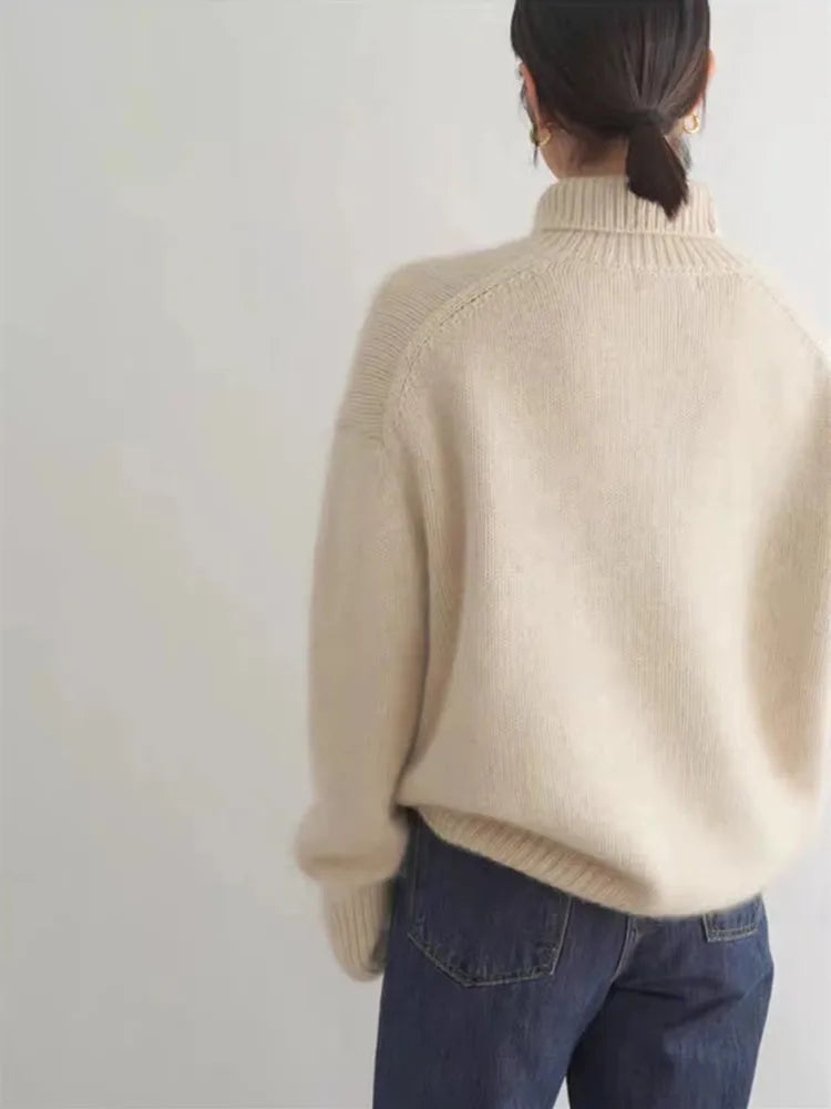 Womens High Neck Winter Sweater | Relaxed Fit