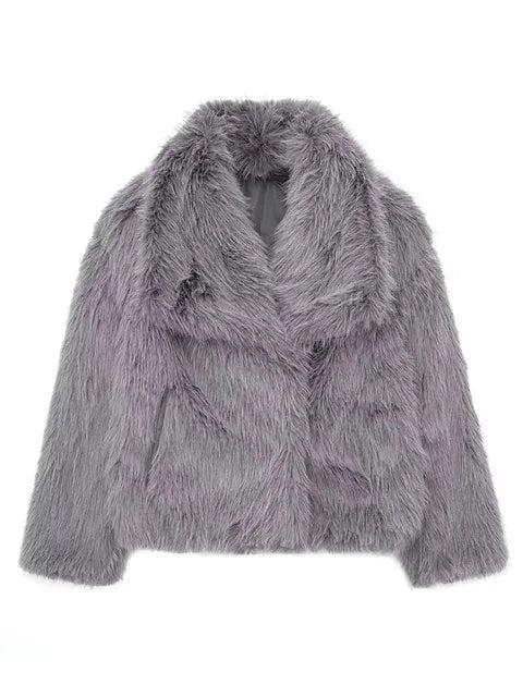 Womens Fluffy Short Coat | Oversized Fit