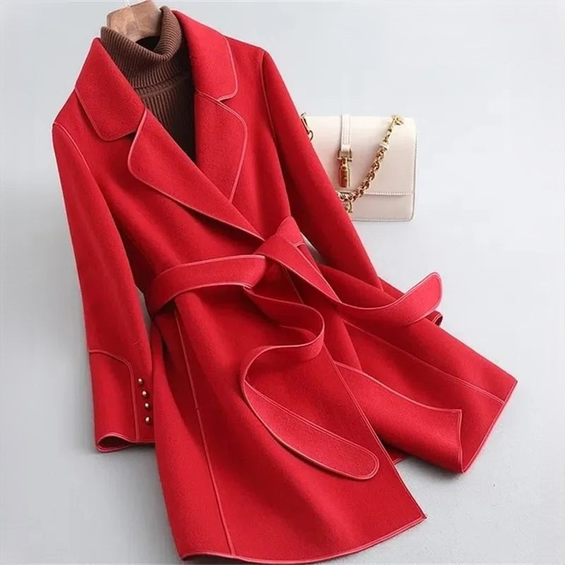 Womens Long Belted Coat | Defined Outline