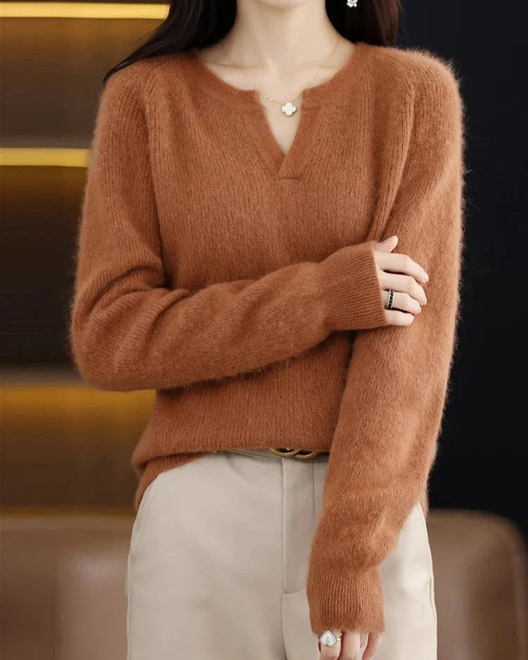 Womens Knit Pullover | V Neck Seasonal Top