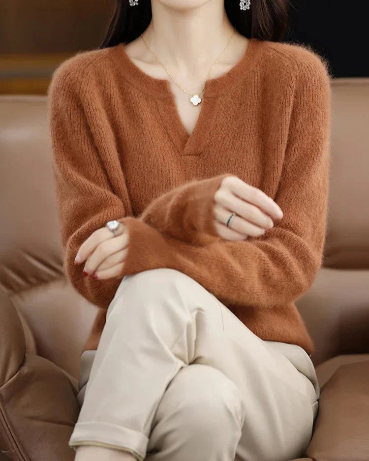 Womens Knit Pullover | V Neck Seasonal Top