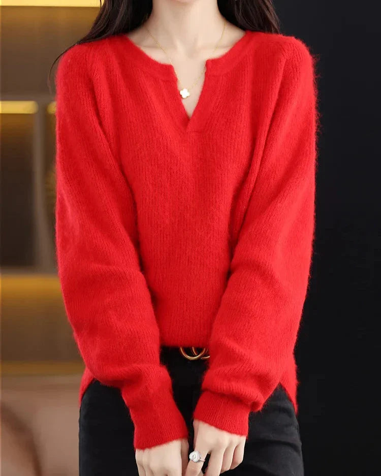 Womens Knit Pullover | V Neck Seasonal Top