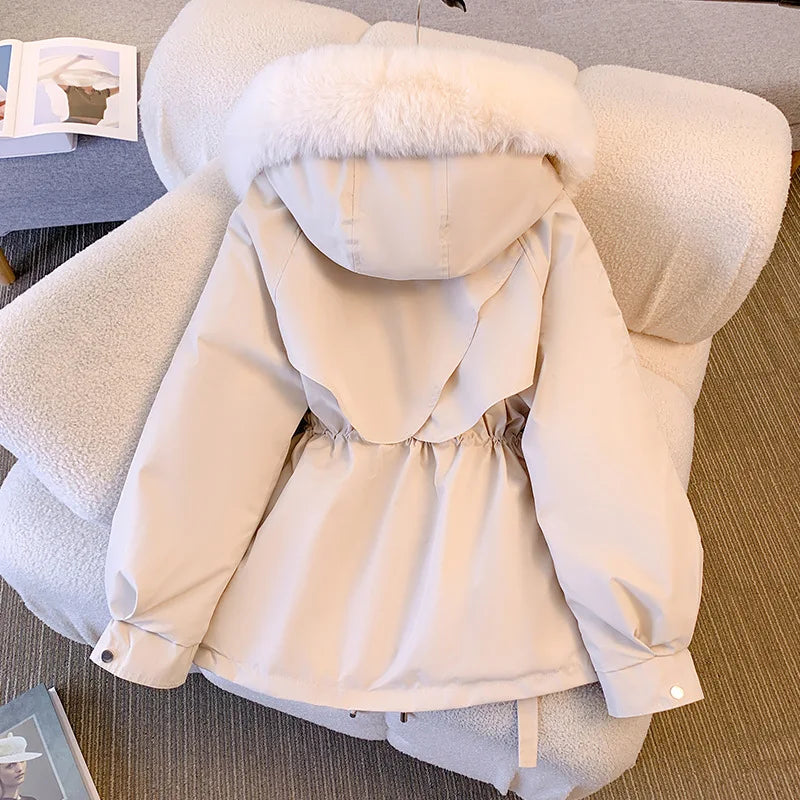 Womens Hooded Winter Coat With Plush Trim | Winter Design