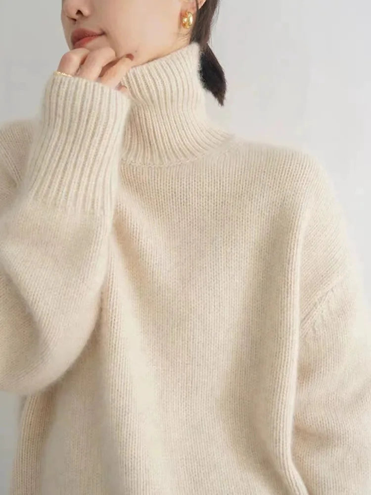 Womens High Neck Winter Sweater | Relaxed Fit